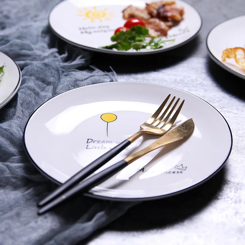 Creative Ceramic Plate Cartoon Steak Plate Household Fruit Vegetable Hotel Tableware