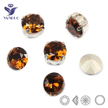 

1357 Brilliant Cut Smoked Topaz Sew On Strass Rhinestones Pointback Gems With Sparkly Claws Setting Rhinestones For Clothing