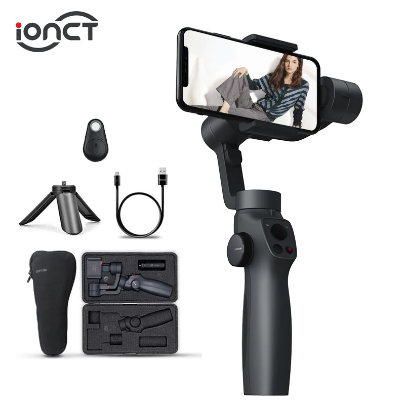 

iONCT 3 Axis Handheld Gimbal Stabilizer For Iphone X 11 Android Smartphone Bluetooth connection Gimbal Kit Selfie Stick Tripod