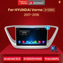 Junsun V1 2G + 32G Android 10.0 Dsp Voor Hyundai Solaris 2017 Verna Auto Radio Multimedia Video Player navigatie Gps Rds 2 Din Dvd