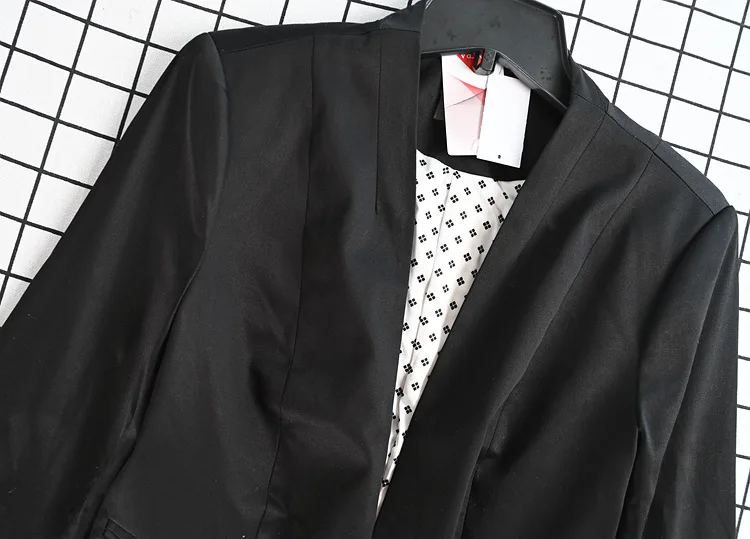 GA47 Австралийский Отдел стиль простой возможность без пряжки дизайн Slim Fit черный и белый с узором костюм куртка