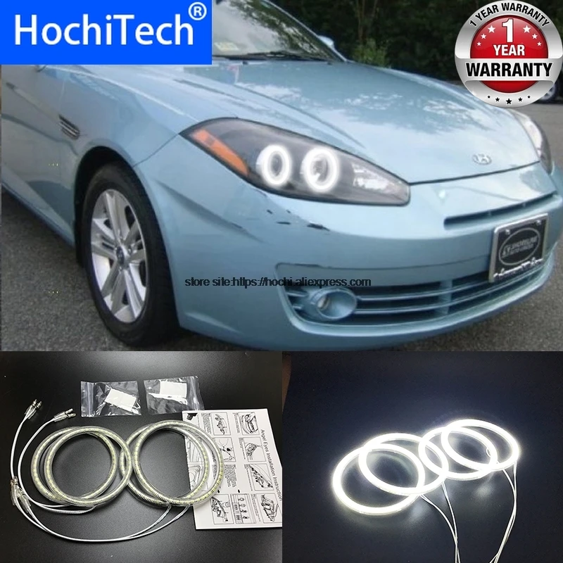 HochiTech для Hyundai Tiburon GK FL2 ультра яркий SMD белый светодиодный ангельские глазки 2600LM 12 В halo Кольцо Комплект дневные ходовые огни DRL