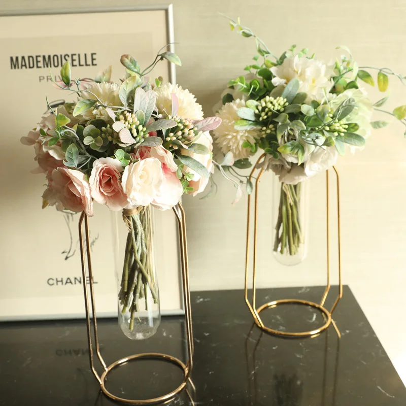 

1pc Artificial Flowers Silk Camellia Peony mini Wedding Flower Bouquet Hydrangea for Home Party Decoration Indoor