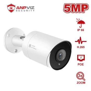 

Anpviz 5MP 3X Zoom POE Bullet IP Camera With Audio Home/Outdoor Weatherproof Security Cam Night Vision 98ft ONVIF H.265 P2P