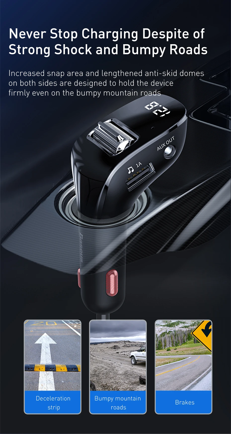 Baseus, fm-передатчик, Aux модулятор, беспроводной, Bluetooth, гарнитура, автомобильный комплект, аудио, MP3 плеер, быстрая зарядка, USB, автомобильное зарядное устройство