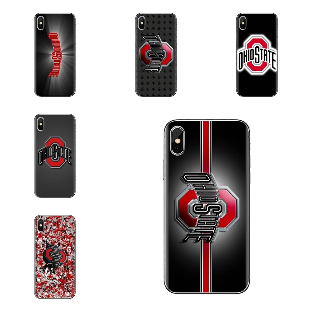 Ohio State Buckeyes football Logo Silicone Phone Skin Case For iPod Touch Apple iPhone 4 4S 5 5S SE 5C 6 6S 7 8 X XR XS Plus MAX |