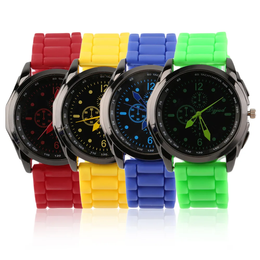 OUTAD Multicolor Unisex Fashion Silicone Watch Strap Watch Quartz Analog New Sports Casual Wrist Watches relogio masculino Gift