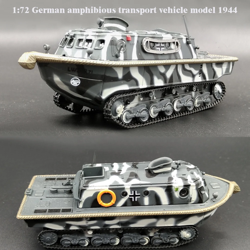 1: 72 немецкая модель транспортного средства-амфибия 1944 Готовая модель сплава