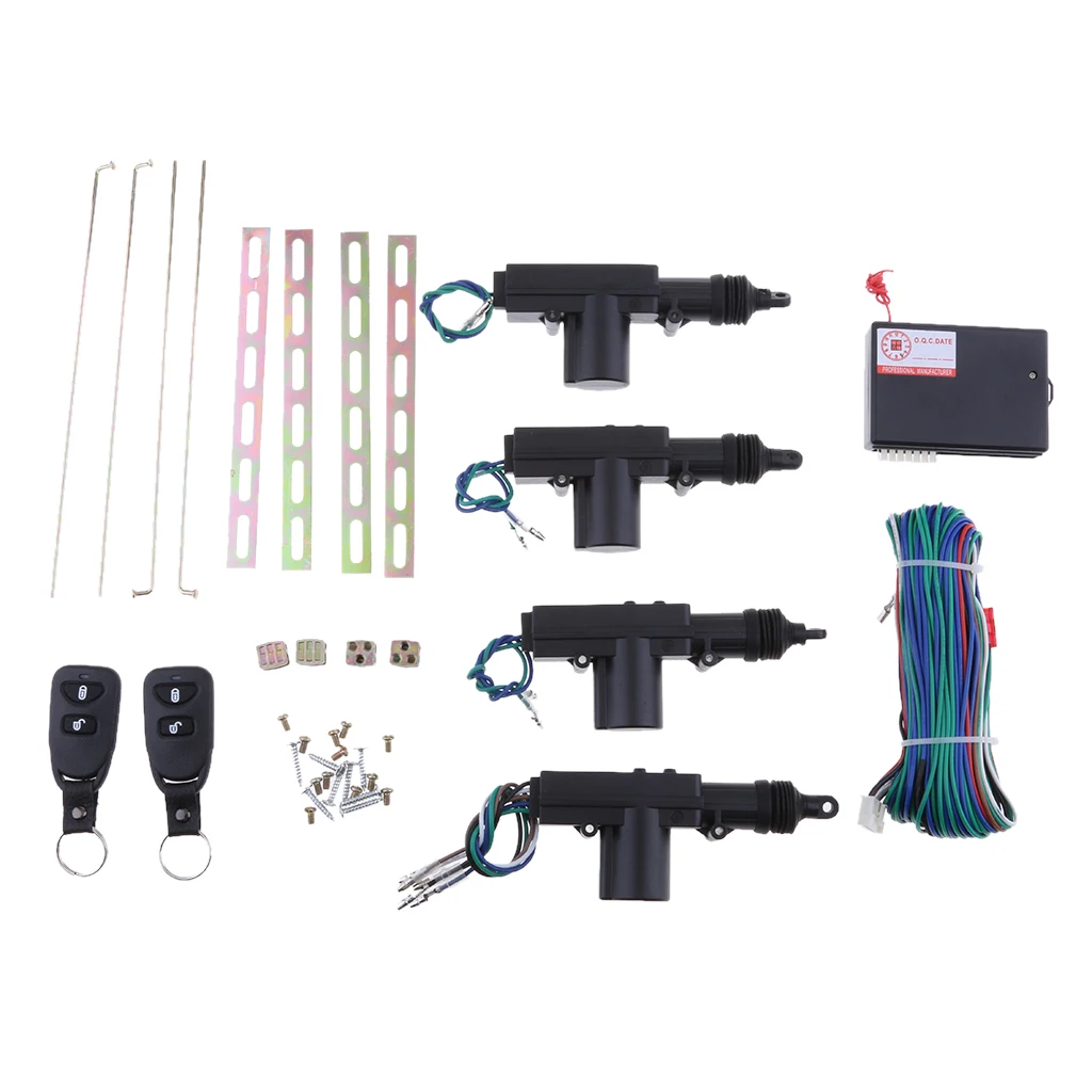 4 Door Power Central Lock Kit w/2 Keyless Entry Car Remote Control Conversion