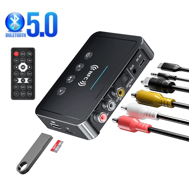Bluetooth-совместимый аудиоресивер передатчик 3 5 мм AUX разъем RCA USB-ключ стерео