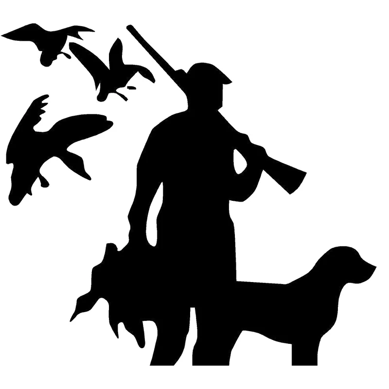 

14cm*13cm Duck Hunting Dog Fashion KK Vinyl Decals Car Stickers Car-styling