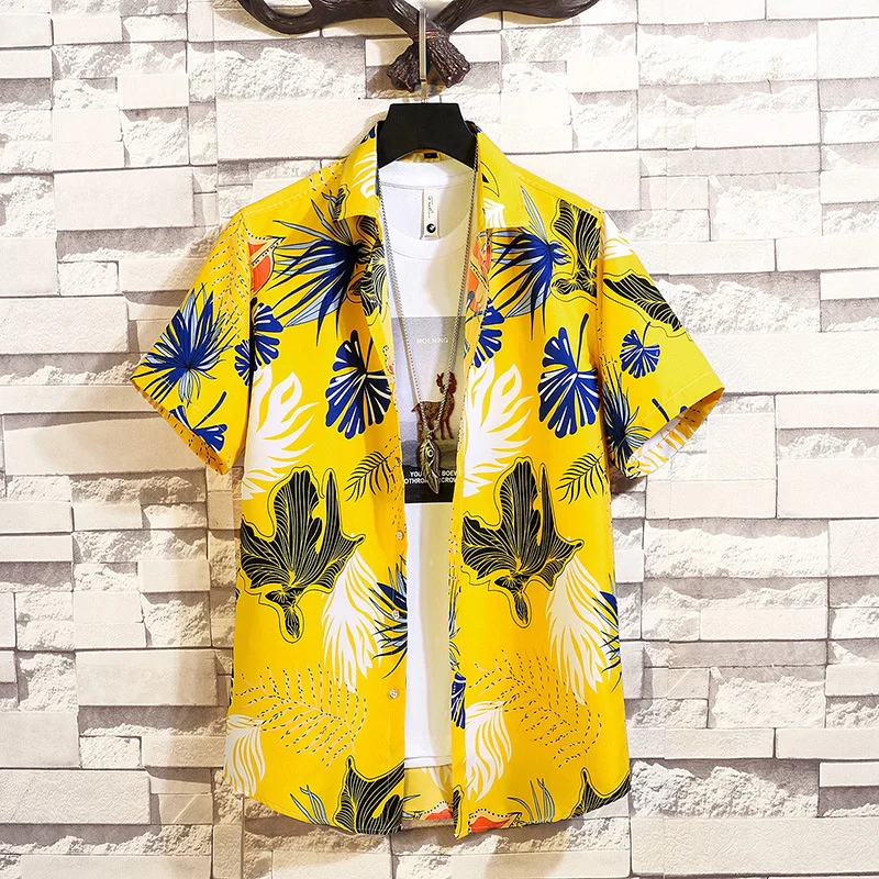 

Hawaii Shirt Floral Print Beach Shirt Men Japanese Casual Shirt Summer Fashion Clothing Holiday 7xl Camisa Streetwear
