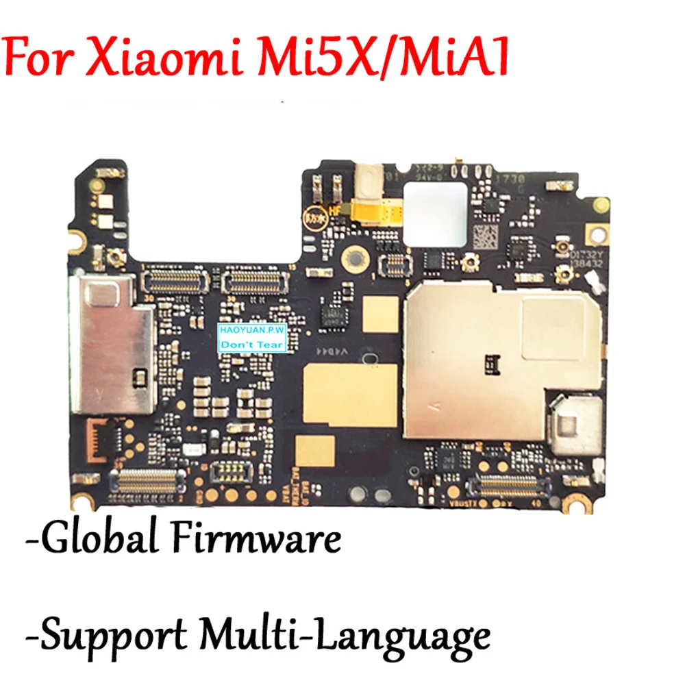 Протестированная Полная работа оригинальная разблокированная материнская плата для Xiao mi 5x mi 5x mi A1 mi A1 логическая схема электронная пластина глобальная прошивка
