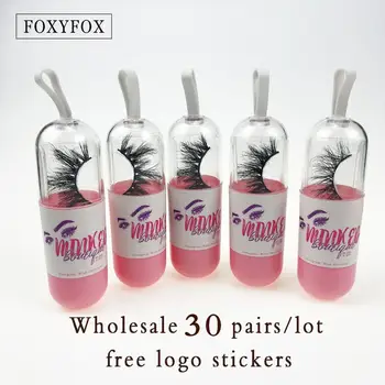 

FOXYFOX Eyelash Packaging Box Custom Logo label 3d Mink eyelashes Box Luxury Hand Made Mink Eyelashes capsule packaging box