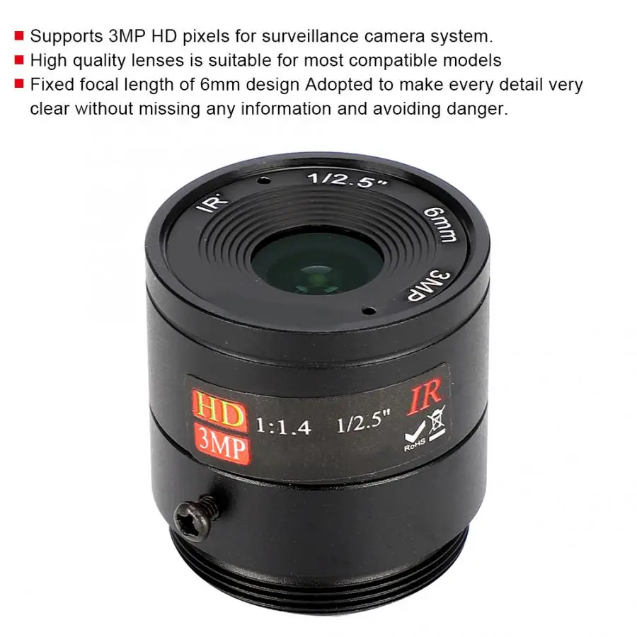 6 мм 3MP HD F1.4 1/2. 5 CS крепление cctv объектив для камеры