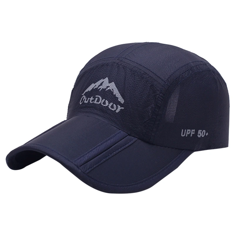 dark blue Новая уличная Кепка для бега, Мужская и Женская Спортивная Кепка от солнца, дышащая быстросохнущая Кепка для папы, Спортивная Кепка Snapback s - Цвет: dark blue