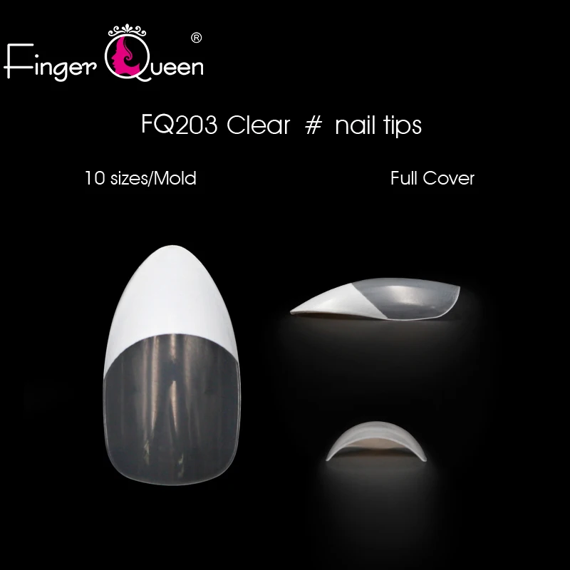Fingerqueen 100 шт Профессиональные Поддельные ногти длинные балерины полный половина французские акриловые кончики для ногтей острый голова накладные ногти Советы FQ203