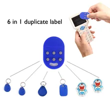 6 em 1 rfid múltiplo keyfob 125khz t5577 em gravável ic 13.56 mhz m1k s50 uid mutável cuid complexo chaveiro tag cartão