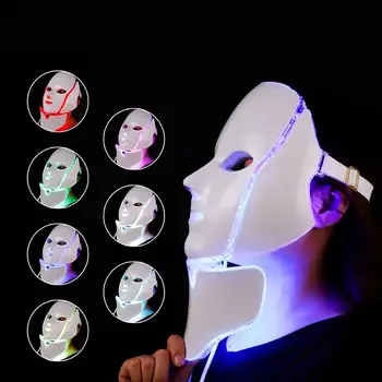 

Colorful Beauty Mask Acne Neck LED Color Light Mask Beauty Instrument Whitening and Skin Rejuvenation LED Mask