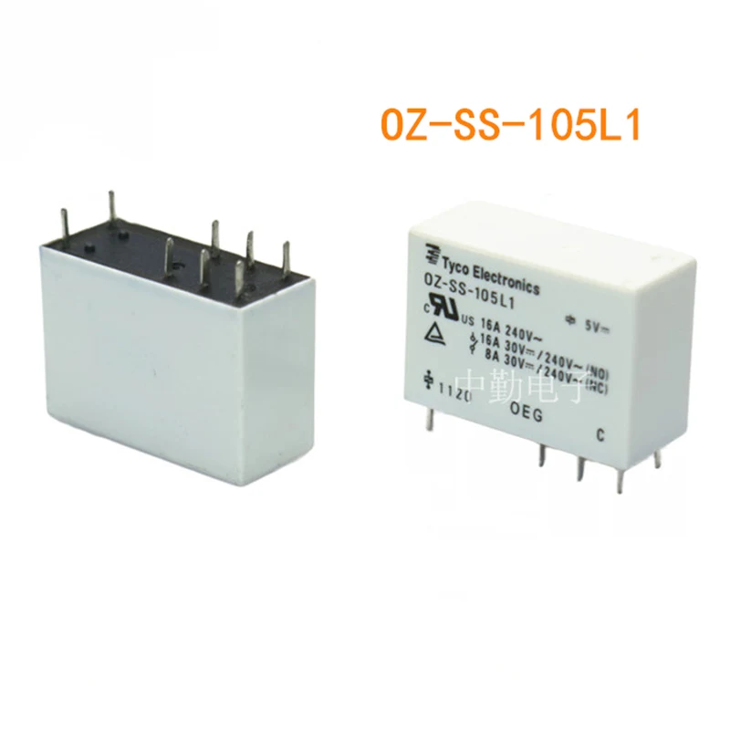 

Free Shipping 10pcs/lot 100% new original TE OEG power relay OZ-SS-105L1 5VDC OZ-SS-112L1 12VDC OZ-SS-124L1 24VDC 16A 8PIN