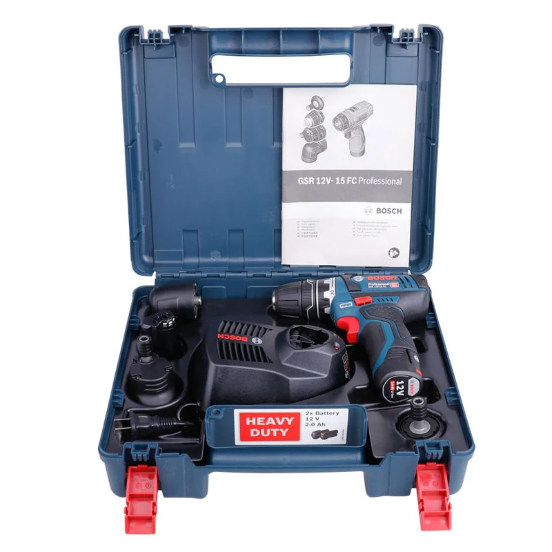BOSCH GSR12V-15FC 12 В аккумуляторная отвертка бытовая электрическая отвертка многофункциональная ручная дрель 4 патрона регулируемый угол