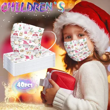 

Children's Christmas Disposable Face Mask Anti Pm2.5 Pollution Industrial 3ply Non-woven Melt Blown Mouth-muffle Earloop 10-40pc