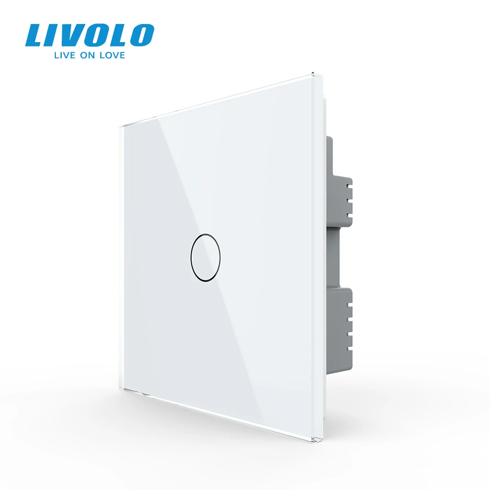 Настенный сенсорный выключатель Livolo со стеклянной панелью и светодиодной
