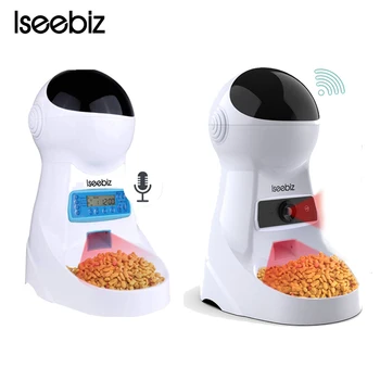 

Iseebiz Dog Feeder Automatic Pet Dispenser Feeder for Cats Dogs Pet Bowl with Camera Large Space with Free Anti Flea Collars