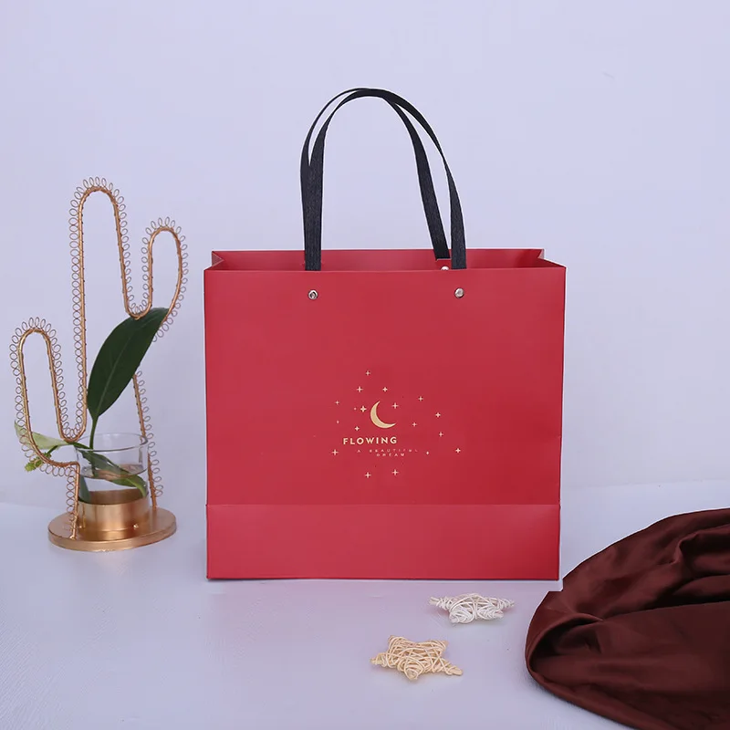 

10pcs gift bag portable shopping bag Birthday Party Supplies gifts packaging paper bags jewelry high-grade paper bag customized