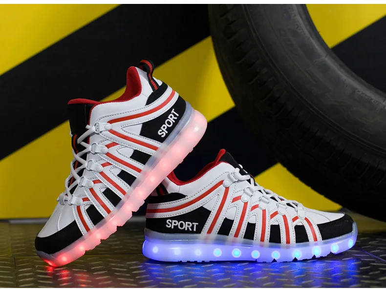 Size 35-44 Mens & Womens Luminous Sneakers with Light Up sole USB Charging Glowing LED Shoes for Children Sneakers With Lights