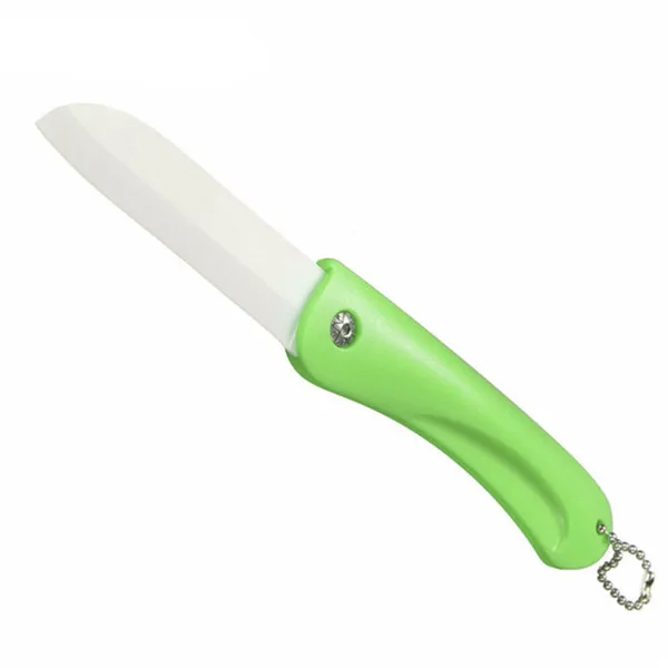 GREEN Multi-color ceramic folding knife Fruit knife Vegetable knife Portable knife highest quality kitchen knife - Color: GREEN