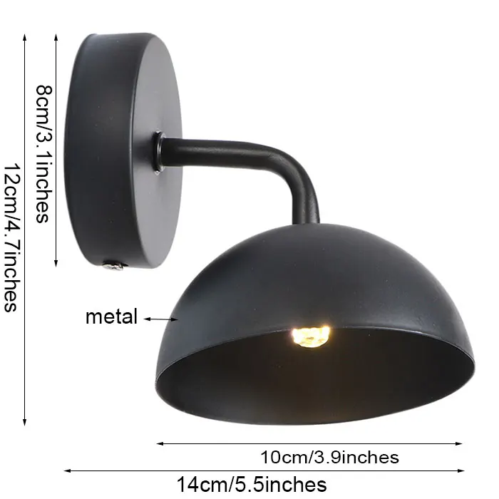 Mini Black Wall Light For Bedroom Living Room Lights Bedside G4 LED Wall Sconces Vintage Metal Art Deco antique wall night lamp exterior wall lights