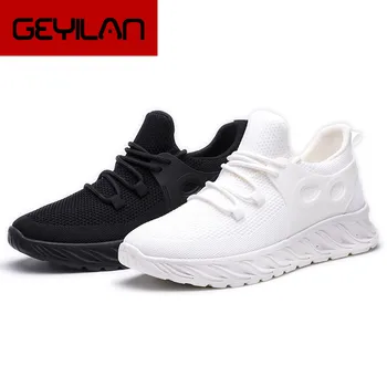 

2020 new casual shoes men's sneakers non-slip fashion breathable sneakers fly-knit contrast color wear-resistant sneaker Lace-up