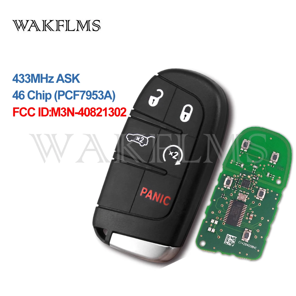 5 Button 433MHz Smart Remote Car Key Fob for Jeep Grand Cherokee 2014-2018 PCF7953A HITAG 2 46 Chip M3N-40821302 No Mark | Автомобили и