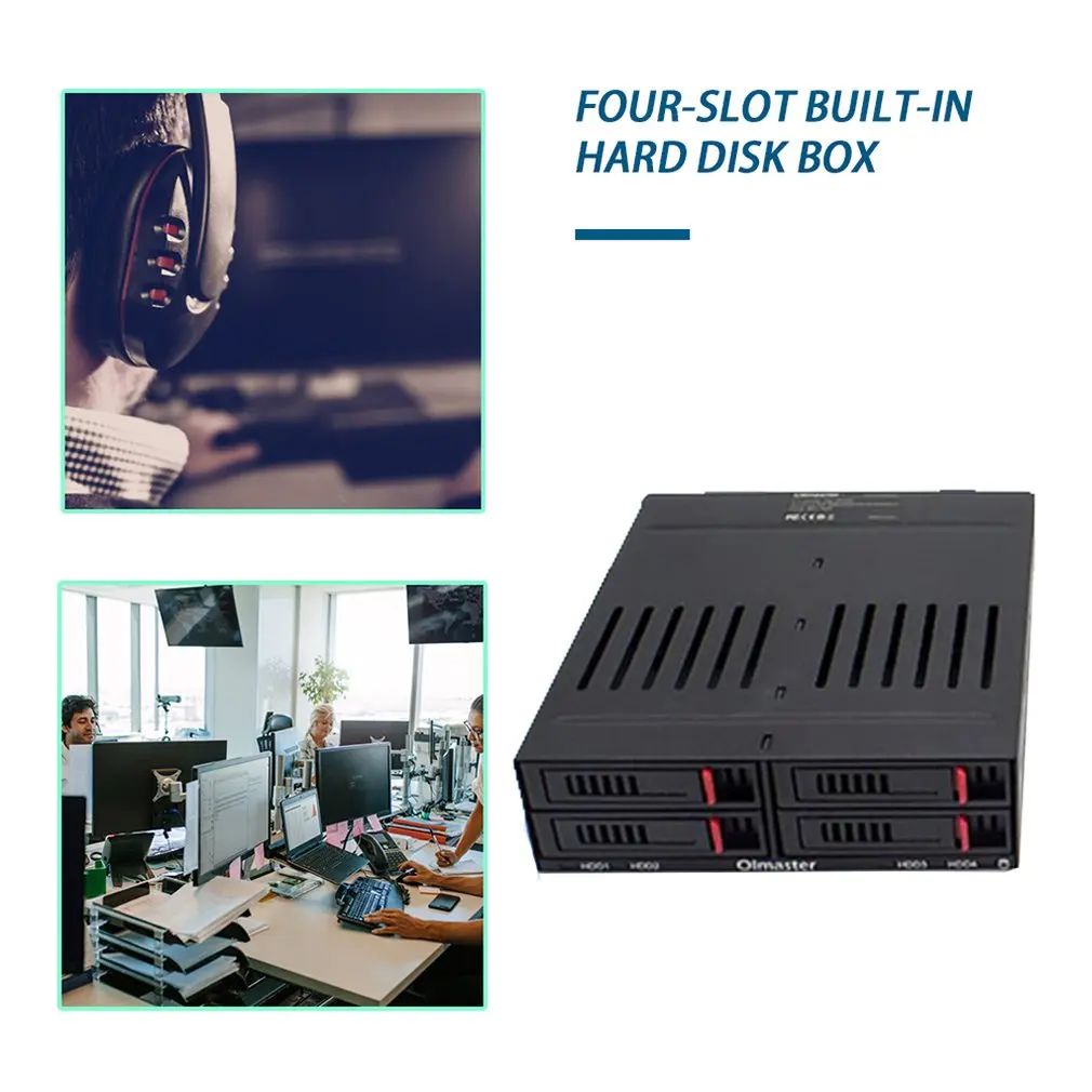 OImaster HE-2006 Four 2.5 Inch Slots SATA Internal Rack Hard Drive Case Internal Mobile Rack with LED Indicator