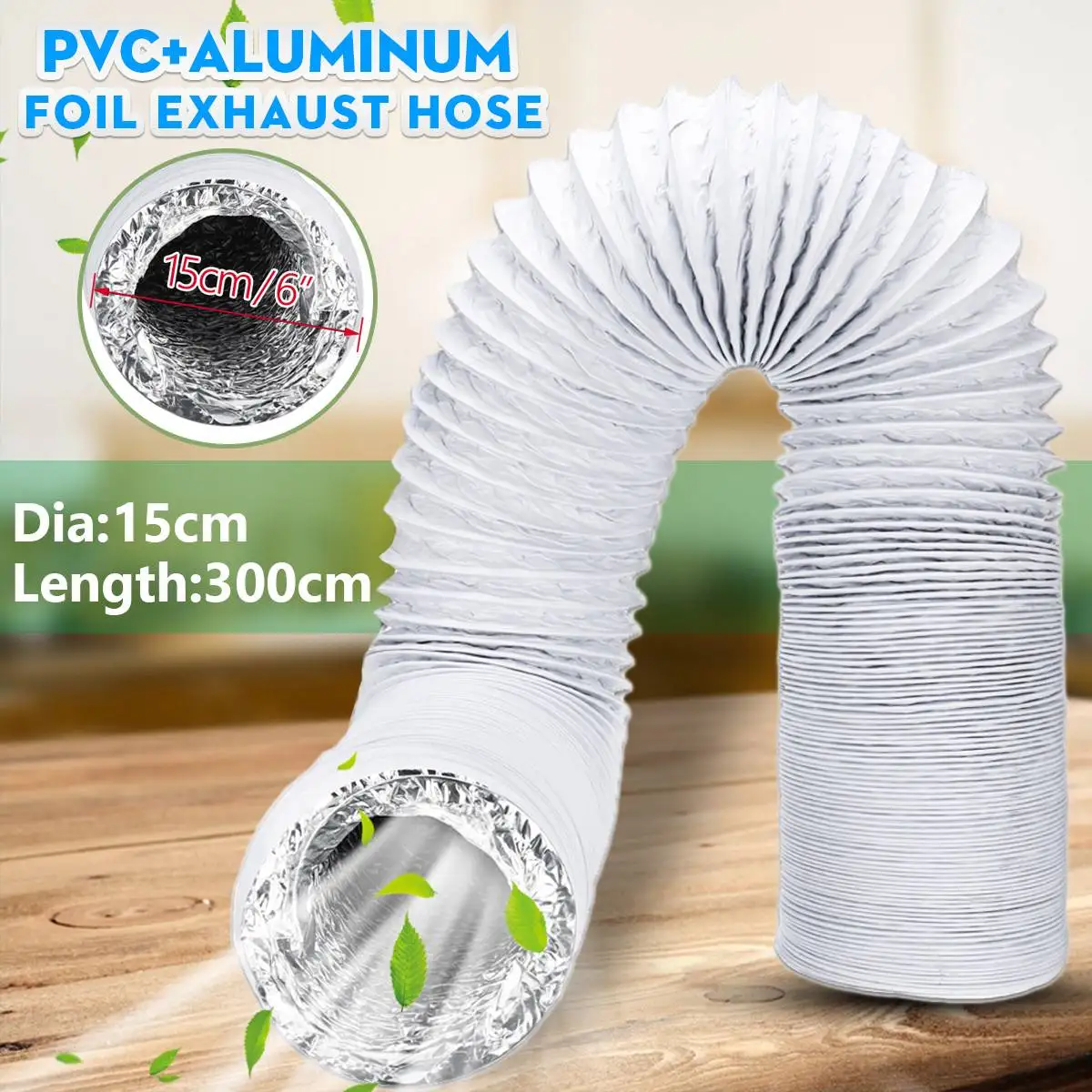 Air Conditioner Drain Hose Connector Air Conditioner Exhaust Pipe Vent Hose Flexible Outlet 150mm Portable Air Conditioner Exhaust Vent Pipe Ventilation Duct Hose