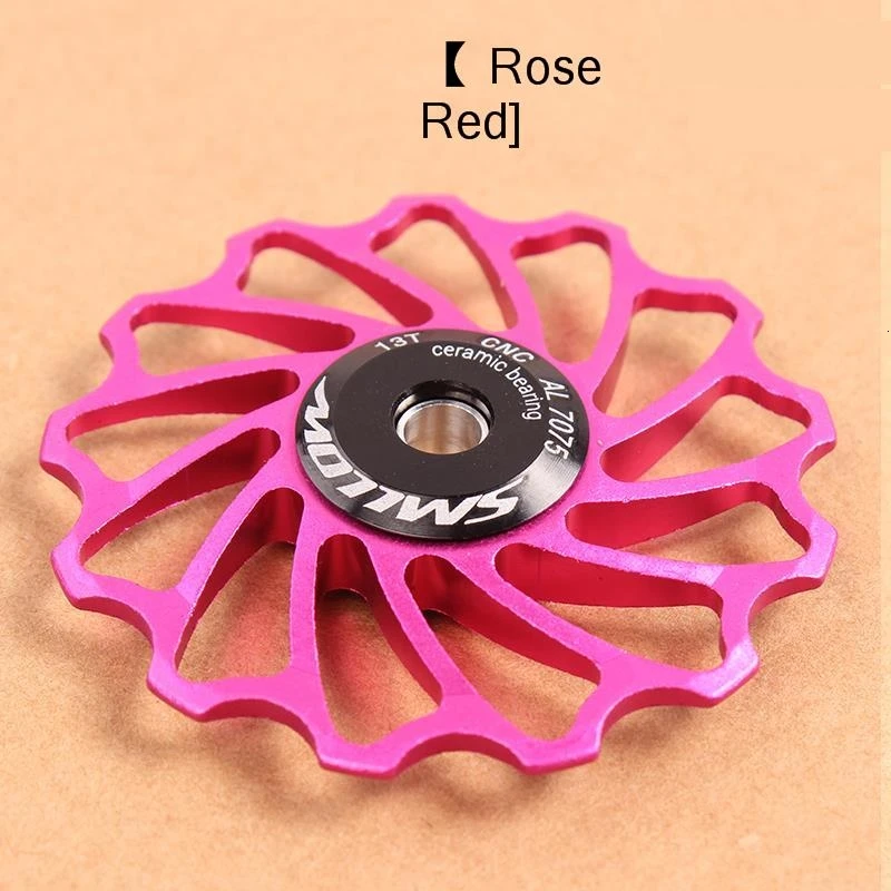 13 T Rose Red 11T 13T горный велосипед регулятор скорости керамический подшипник задний переключатель направляющее колесо зуб ЧПУ подшипник Натяжное колесо - Цвет: 13 T Rose Red