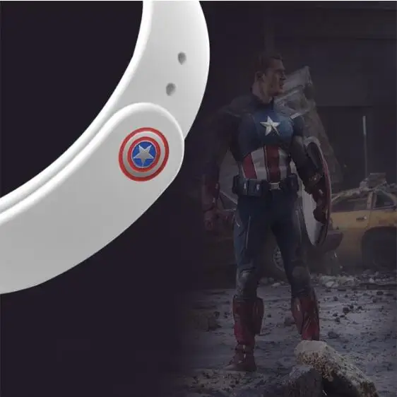 white NO.2 Браслет для xiaomi mi Band 4 3 2 спортивный силиконовый браслет для xiaomi mi band 3 4 браслет mi band 4 3 2 ремешок Марвел из Мстителей - Цвет ремешка: white NO.2