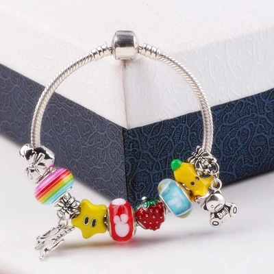 26 Dodocharms, высокое качество, цветная змеиная цепь, прекрасный браслет, Подходит для европейских браслетов-шармов для женщин, сделай сам, изготовление ювелирных изделий - Окраска металла: 26