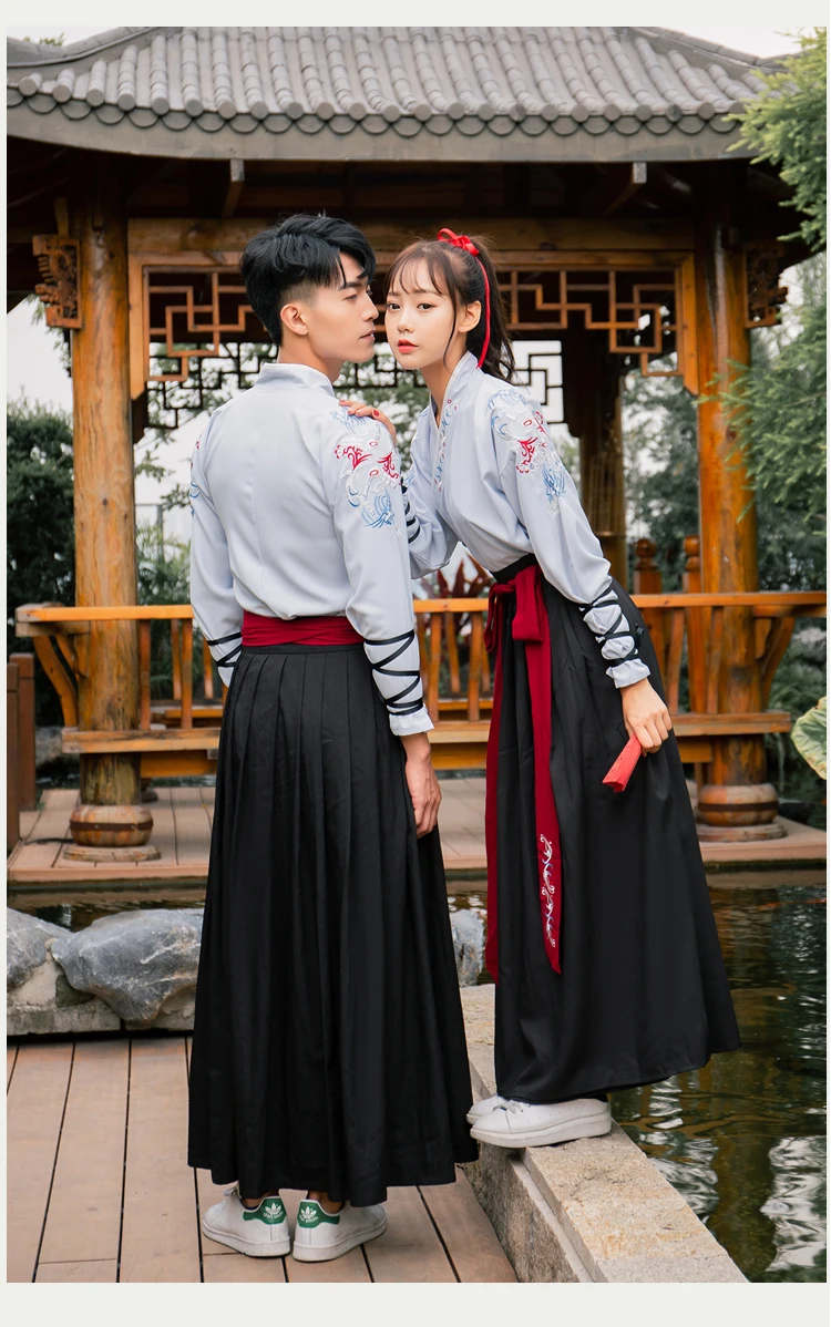 Унисекс Традиционный китайский Hanfu одежда Цин Тан Костюм Древний фестивальный костюм для выступлений костюмы женский костюм для народных танцев DL4184