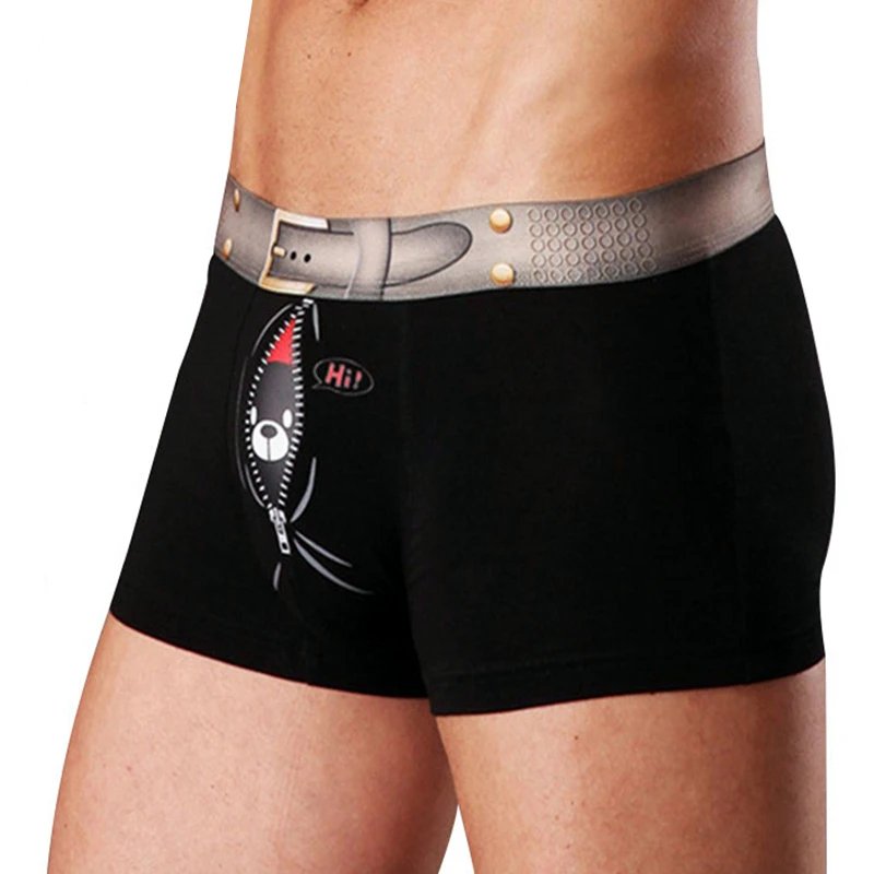 新しいパンツ男ボクサーブランドの下着クマソフトモーダルかわいい3d漫画ゲイ男性のおかしいパンティーセクシーなメンズ下着 Boxers Aliexpress