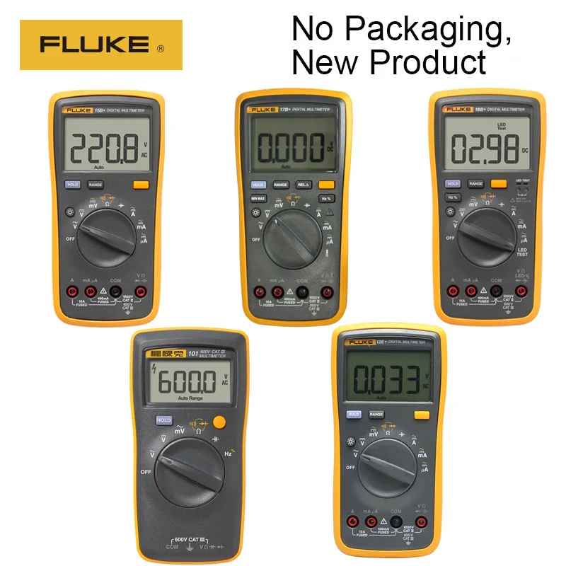 

Fluke 100% Original 15B+/17B+/18B+/12E+ Auto Digital Range Multimeter DMM AC / DC / Diode / R / C Voltage Current Tester