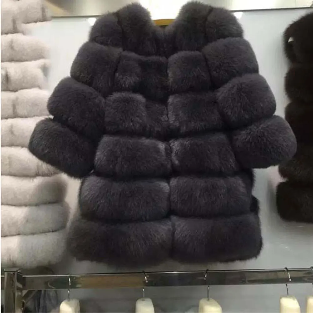 Новое пальто из натурального Лисьего меха зимняя женская длинная стильная натуральная меховая куртка женская качественная натуральный мех лисы пальто