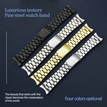 

16mm 18mm 20mm 22mm 24mm Solid Stainless Steel Link Bracelet Wrist Watch Band Watches Bands Strap watch Replacement curved ends