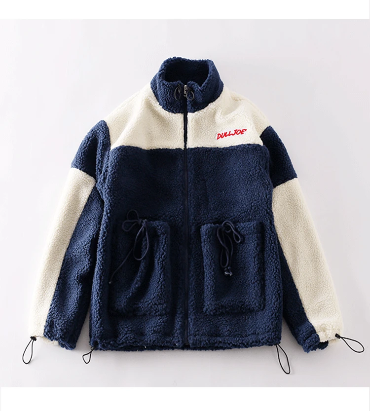Цвет блока лоскутное флисовая куртка Для мужчин марка NEW FASHION Hi Street негабаритных Свободная куртка пальто мужской R2087