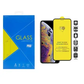 

Wholesale 500pcs/lot 9D Full Glue Full Cover Tempered Glass Screen Protector Film for iPhone 7 8 11 Pro Max XS X 6s Plus