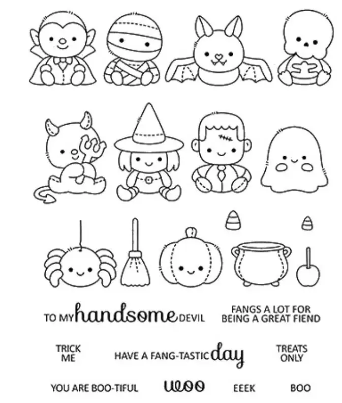 

Halloween Transparent Clear Silicone Stamp/Seal for DIY scrapbooking/photo album Decorative clear stamp sheets A2052