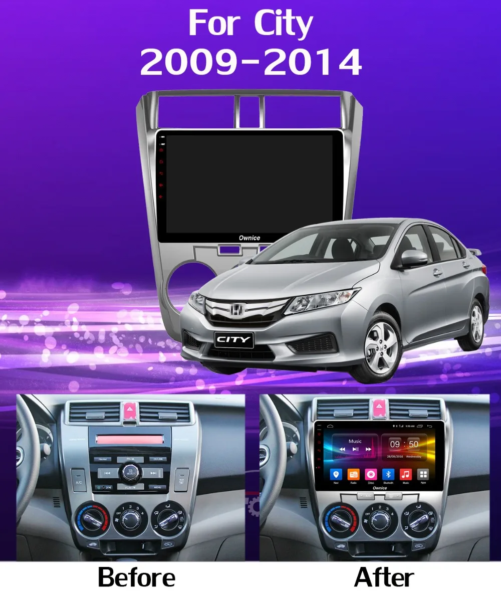 Clearance 360°Panoramic 4G SIM WiFi Android 9.0 8Core 4+64G GPS Radio DSP CarPlay Car Multimedia Player GPS Radio for Honda City 2009-2014 7