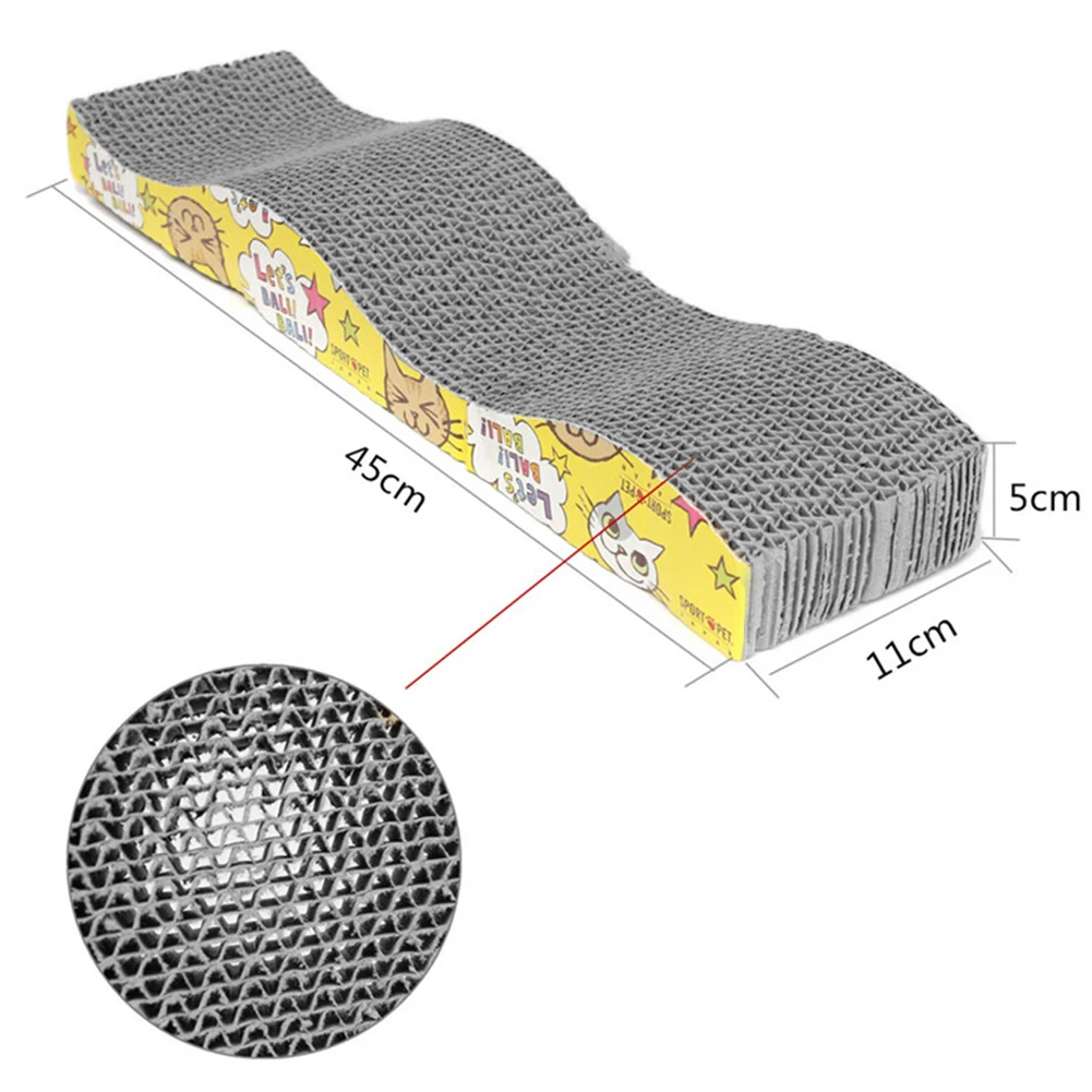 Прямая кошка котенок бумага картон гофрированная царапина доска Pad скребок кровать коврик забота о когтях 45x11x5 см