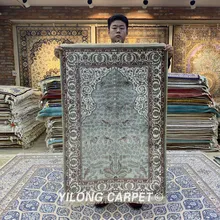 YILONG 2,75 'x4' винтажный турецкий Шелковый ковер роскошный синий Восточный ковер ручной работы(YXR325B